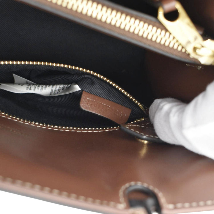 Burberry Title Mini Vintage Check Canvas Two Handle Shoulder Bag Brown