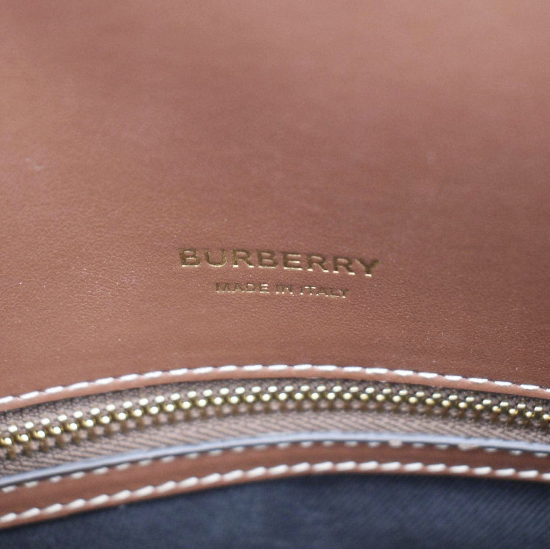 Burberry Title Mini Vintage Check Canvas Two Handle Shoulder Bag Brown