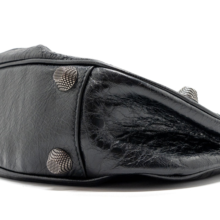 Top Quality Balenciaga Le Cargole Small Shoulder Bag Lambskin Black SHW