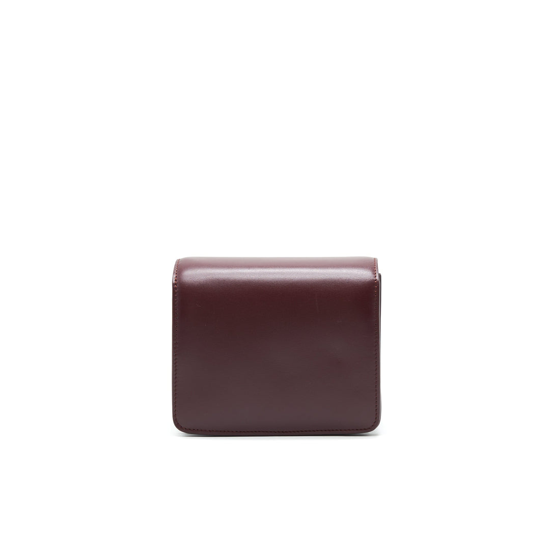 Top Quality Celine SMALL CLASSIC BAG IN BOX CALFSKIN BURGUNDY
