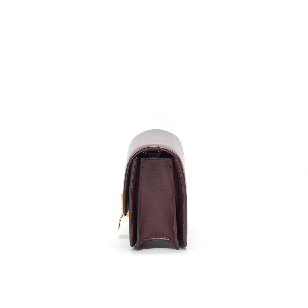 Top Quality Celine SMALL CLASSIC BAG IN BOX CALFSKIN BURGUNDY