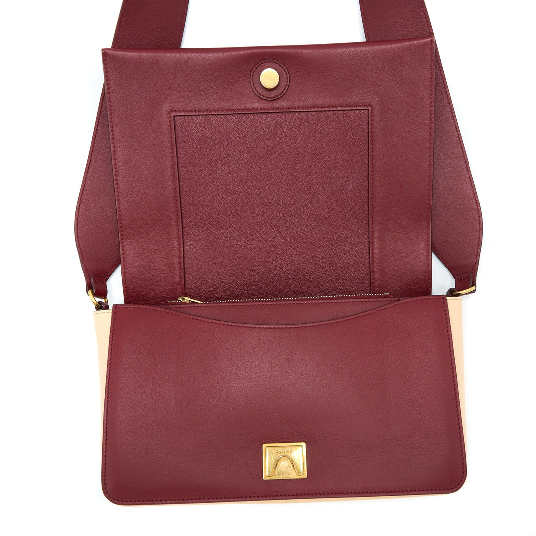 Celine Frame Bag Calfskin Multicolour Red/Beige