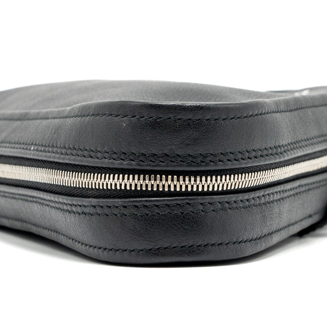 Top Quality Balenciaga triangle zip clutch calfskin black SHW