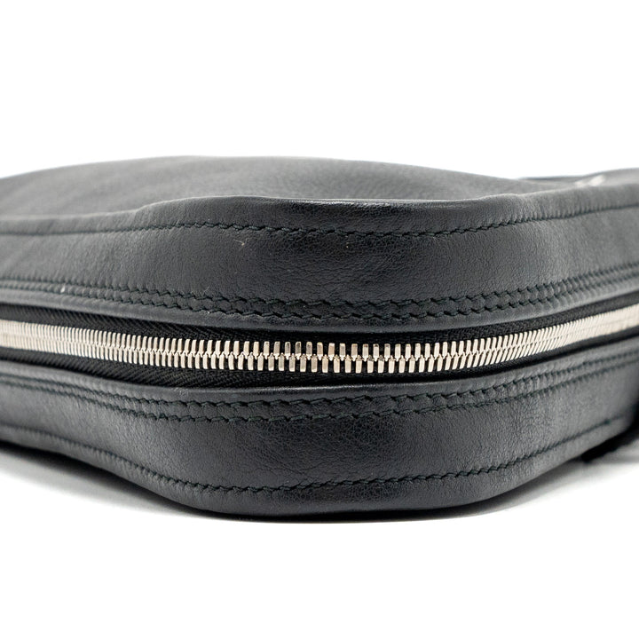 Top Quality Balenciaga triangle zip clutch calfskin black SHW