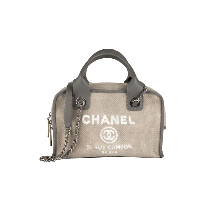 11/7 DOTD- Top Quality Chanel Deauville Bowling Bag Grey