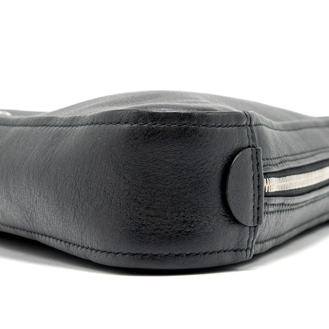 Top Quality Balenciaga triangle zip clutch calfskin black SHW