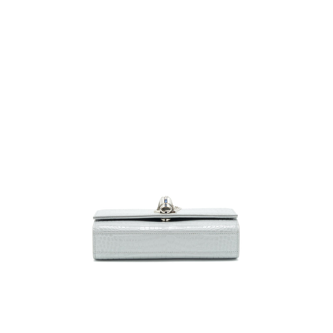 Saint Laurent/YSL Small Kate Bag Croc-Embossed with Tassel
