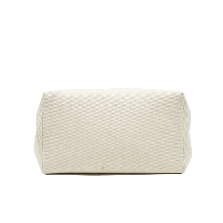 Celine HORIZONTAL CABAS Celine IN CANVAS WITH Celine PRINT AND CALFSKIN NATURAL / TAN