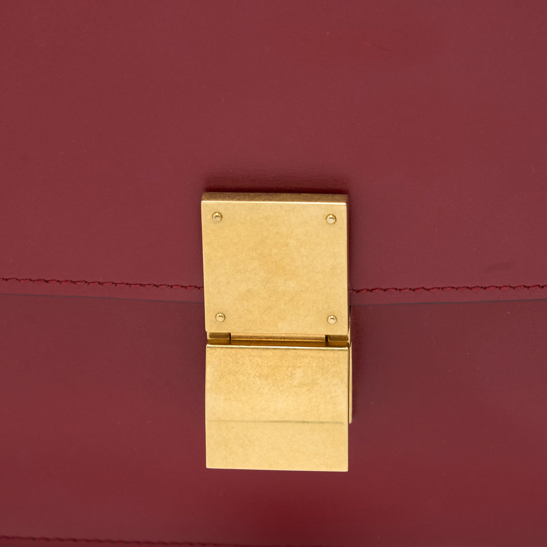 Celine Medium Classic Box Calfskin Red Brushed