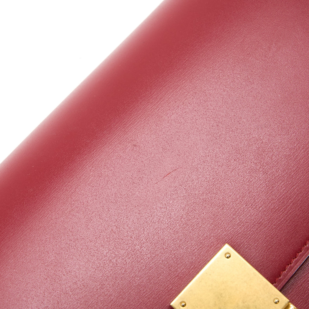 Celine Medium Classic Box Calfskin Red Brushed