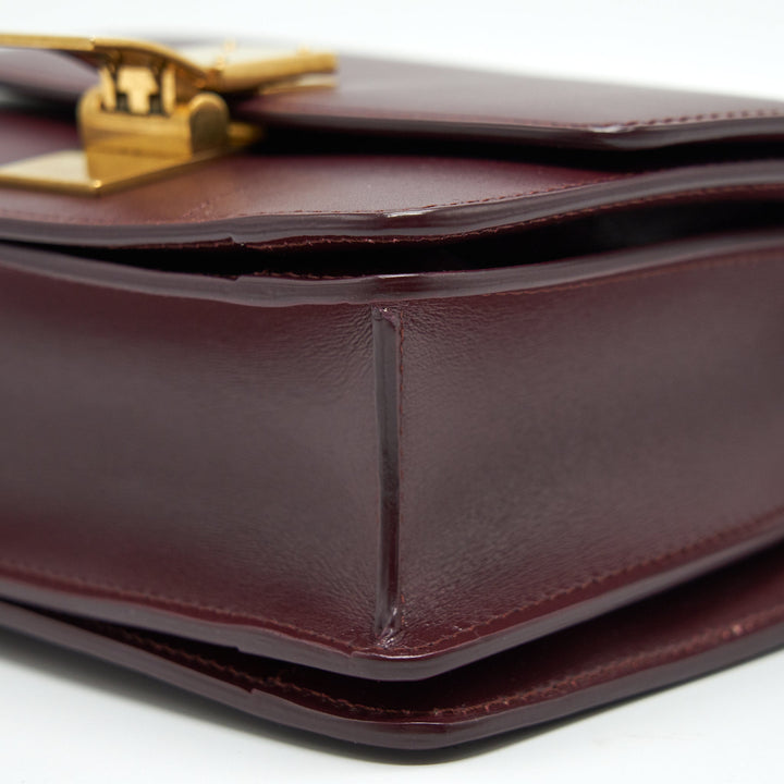 Top Quality Celine SMALL CLASSIC BAG IN BOX CALFSKIN BURGUNDY