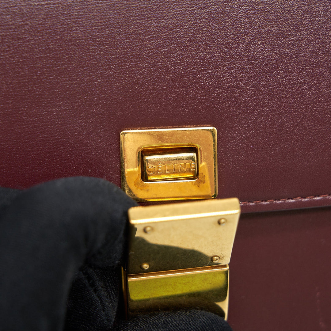 Top Quality Celine SMALL CLASSIC BAG IN BOX CALFSKIN BURGUNDY