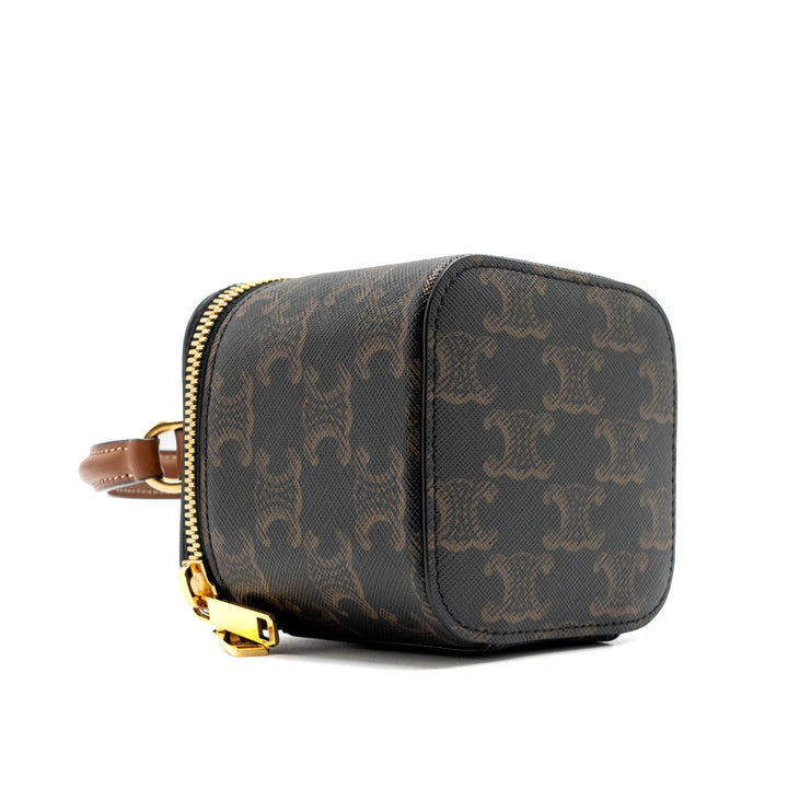 Celine Mini Vanity Case Triomphe Canvas/Calfskin Tan