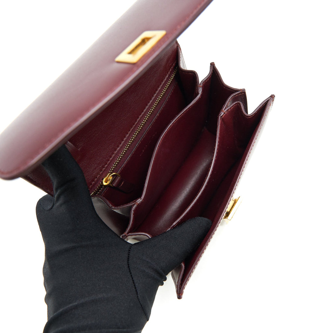 Top Quality Celine SMALL CLASSIC BAG IN BOX CALFSKIN BURGUNDY