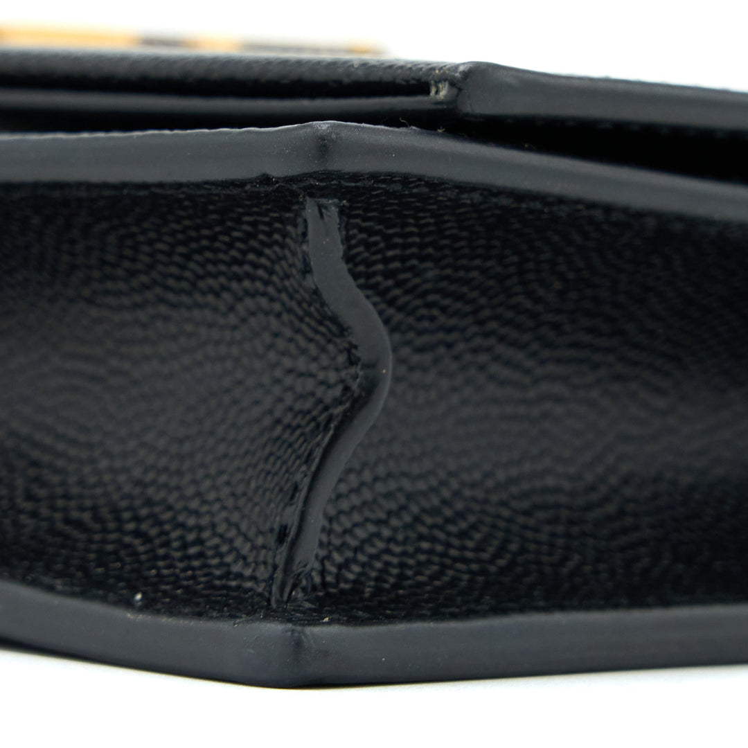 Saint Laurent Kate Chain Wallet With Tassel Grained Calfskin Black GHW