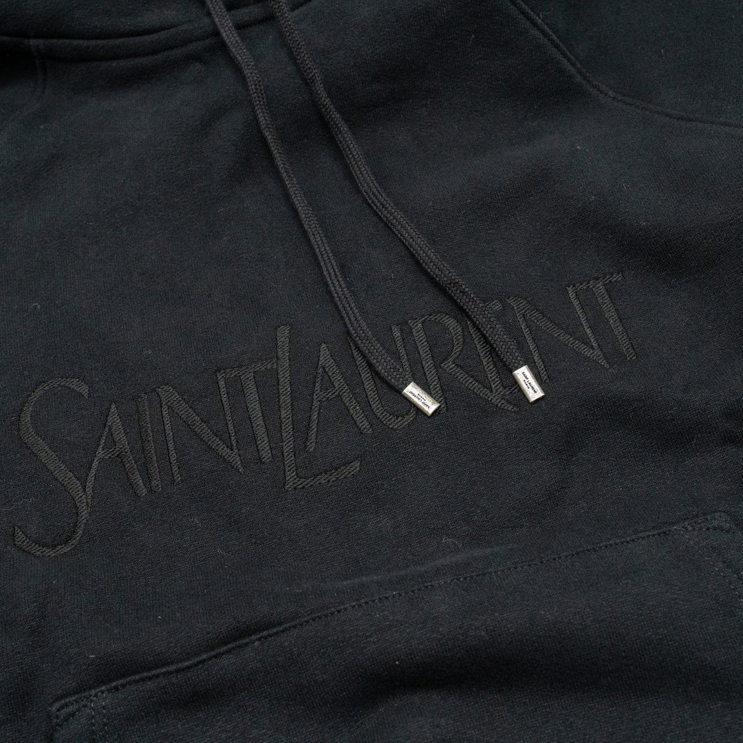 Saint laurent size XS letter hoodie cotton black