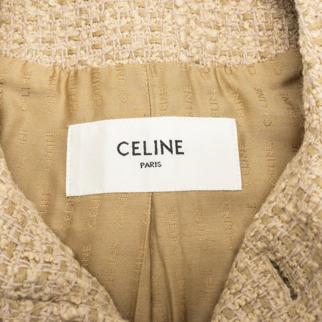 Top Quality Celine size 34 Chasseur Jacket in Braided Boucle Tweed Corde beige