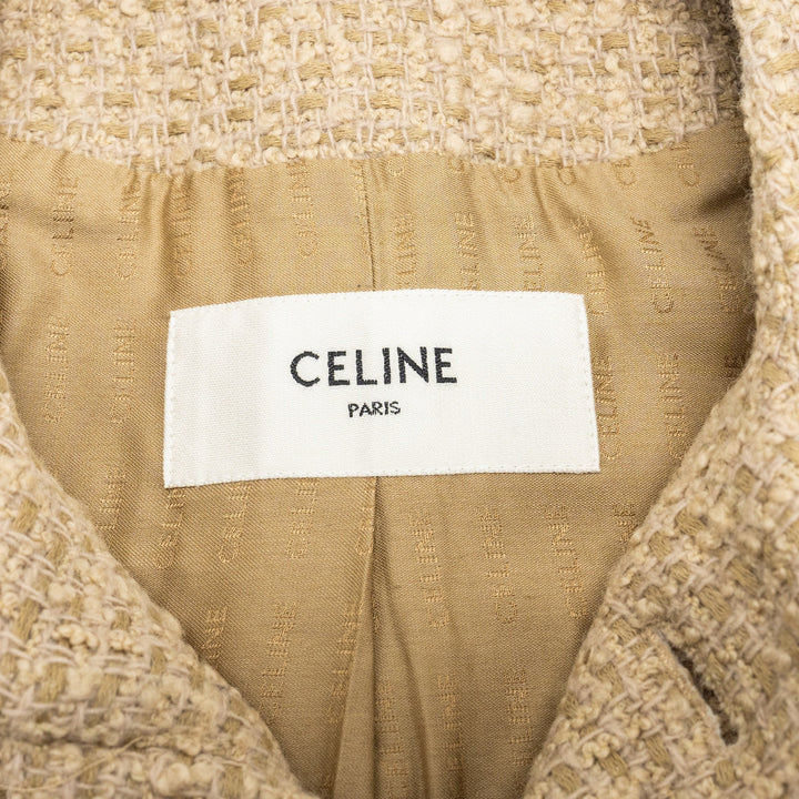 Top Quality Celine size 34 Chasseur Jacket in Braided Boucle Tweed Corde beige