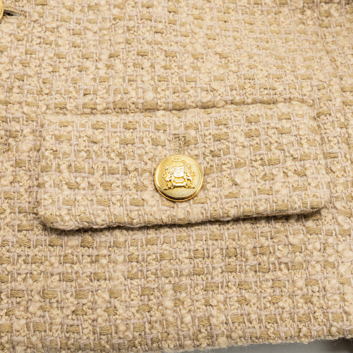 Top Quality Celine size 34 Chasseur Jacket in Braided Boucle Tweed Corde beige