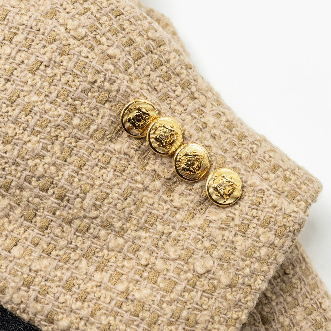Top Quality Celine size 34 Chasseur Jacket in Braided Boucle Tweed Corde beige