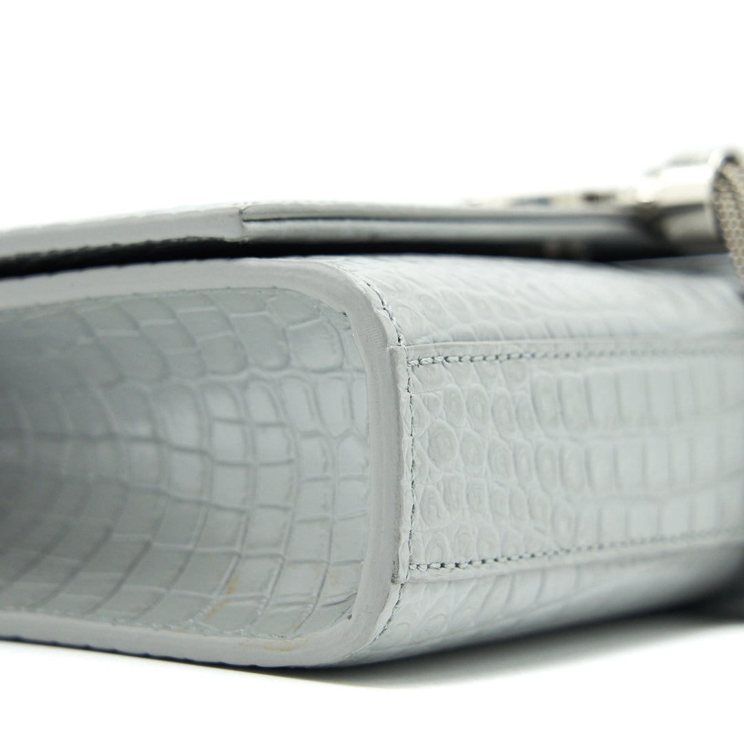 Saint Laurent/YSL Small Kate Bag Croc-Embossed with Tassel