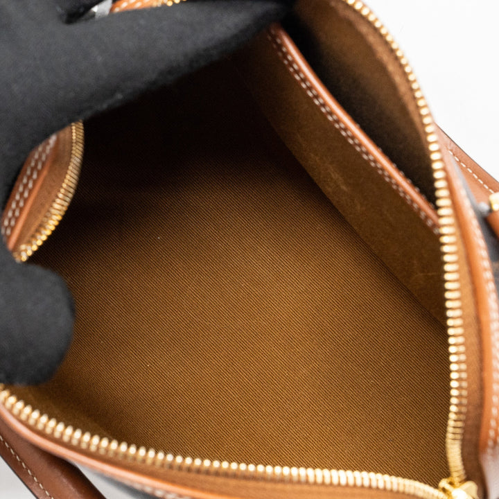 Top Quality Celine Small Boston Bag Triomphe Canvas/ Leather Brown