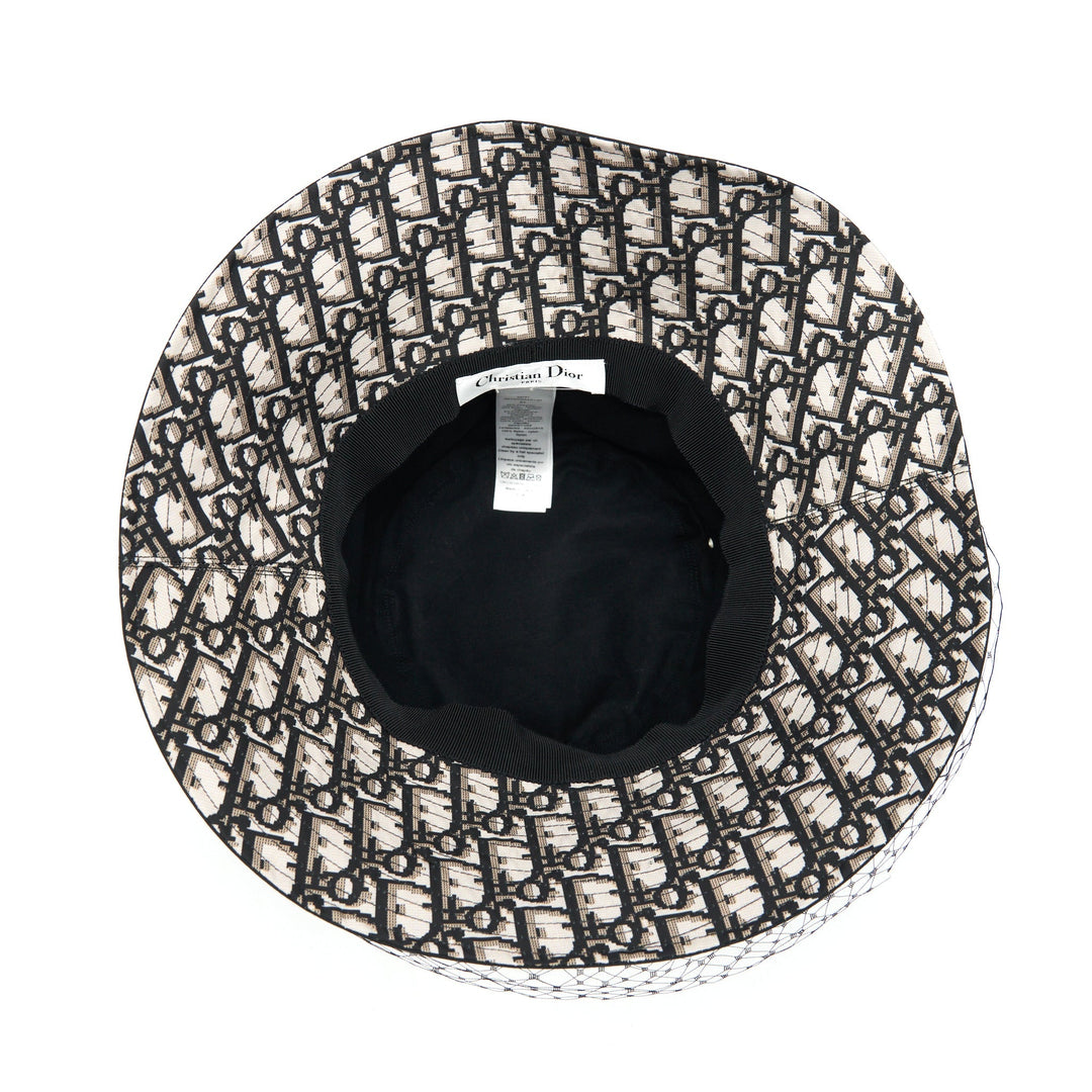 Top quality Dior Size 57 Teddy-D Brim Bucket Hat With Veil