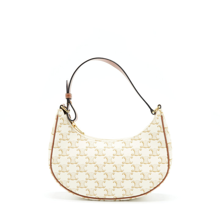 Top Quality Celine Ava Bag Triomphe Canvas And Leather White