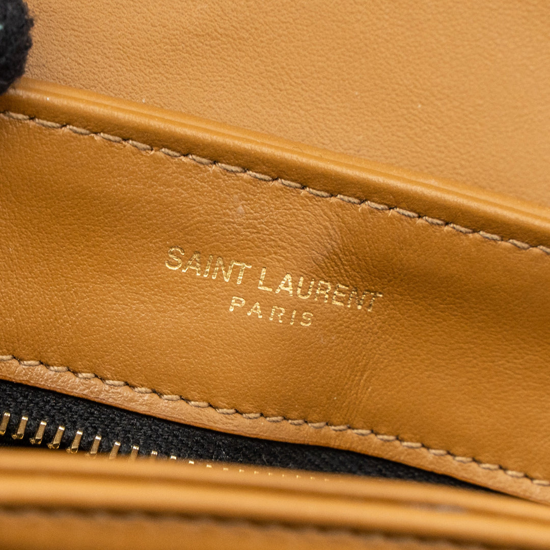 Saint Laurent Toy Loulou Toy Strap bag calfskin caramel GHW