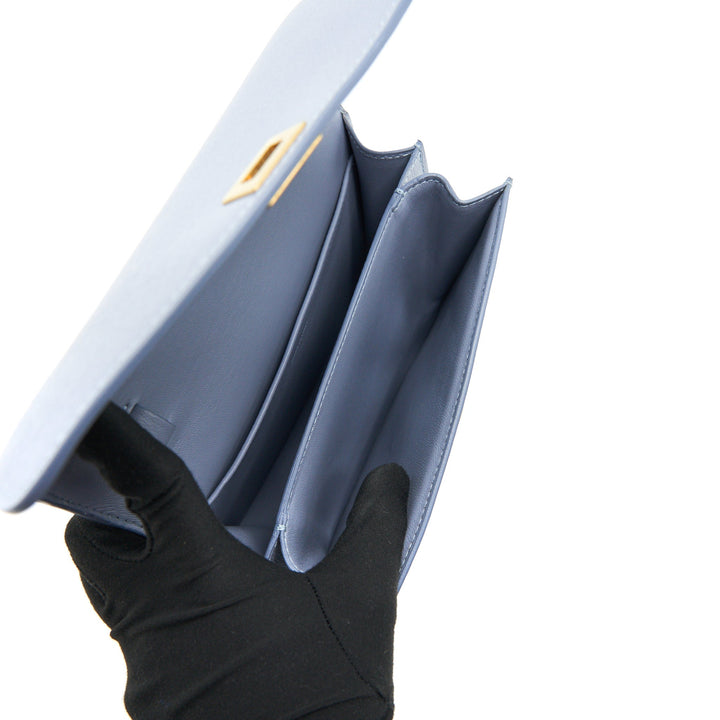 Top Quality Celine TEEN CLASSIC BAG IN CALFSKIN LIEGE ARCTIC BLUE