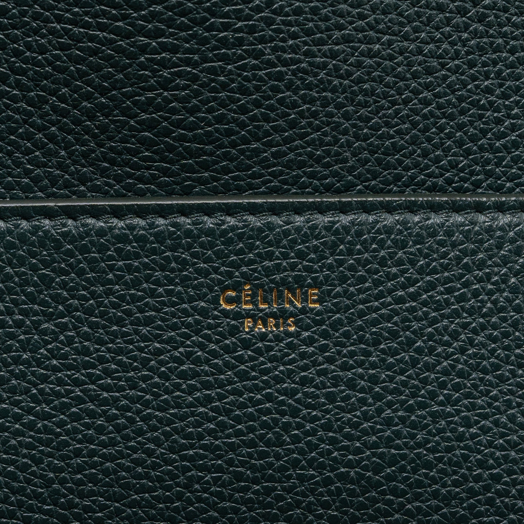 Celine Sangle bucket bag calfskin dark green