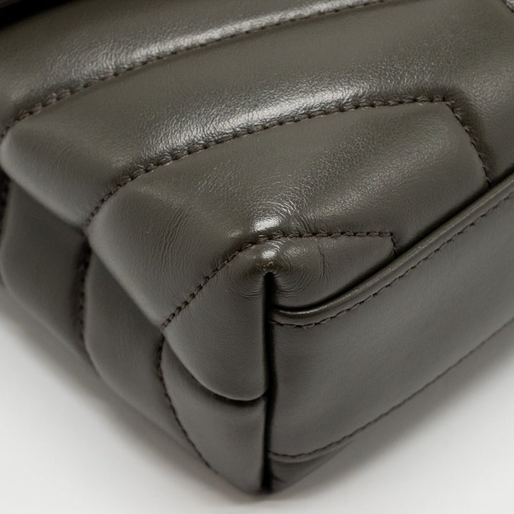Saint Laurent/YSL Mini Toy Loulou Strap Bag Calfskin Dark Green GHW