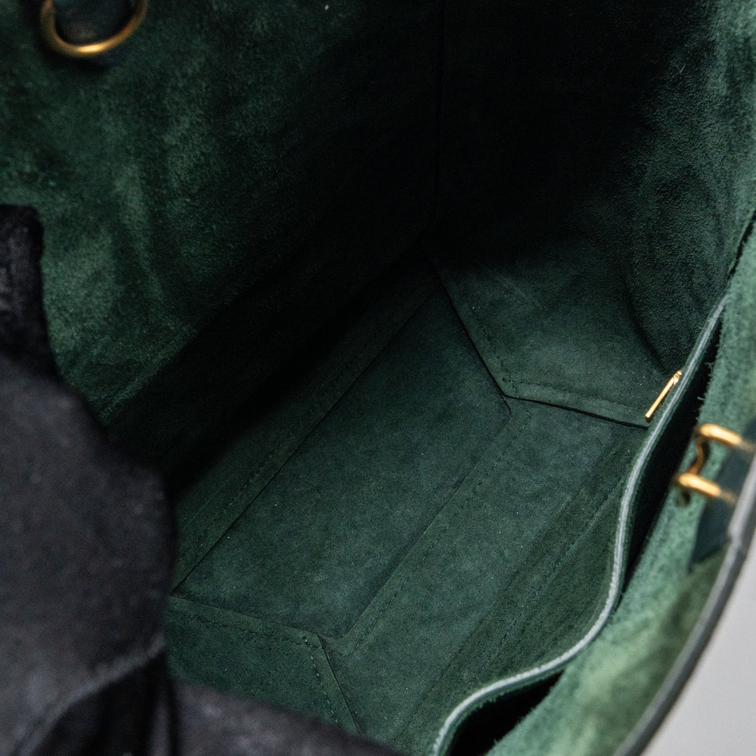 Celine Sangle bucket bag calfskin dark green