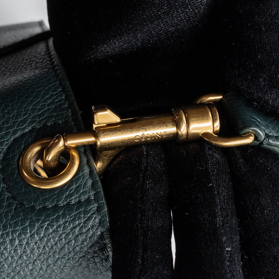 Celine Sangle bucket bag calfskin dark green