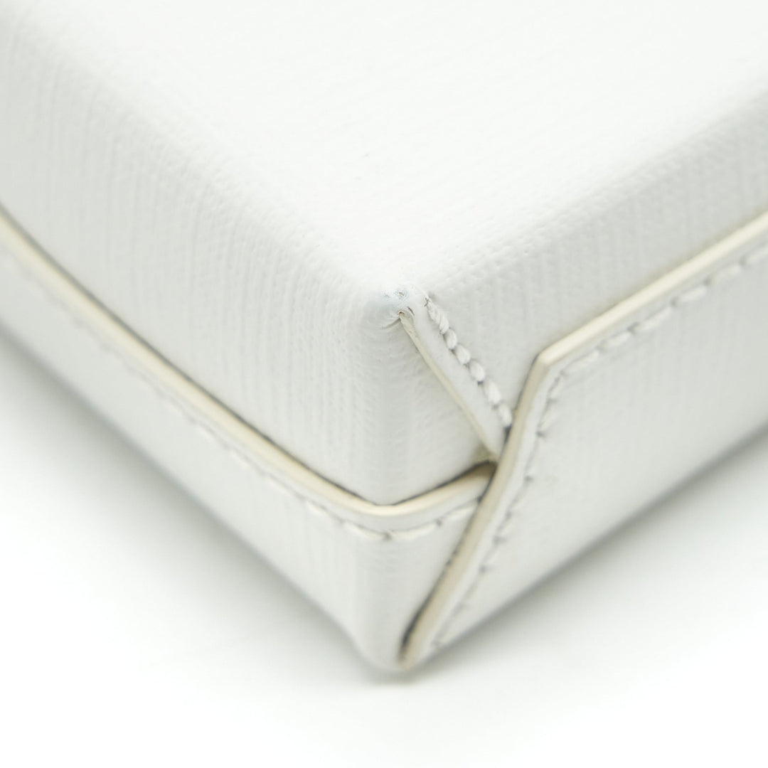 Top Quality Balenciaga Mini Shopping Phone Pouch White SHW