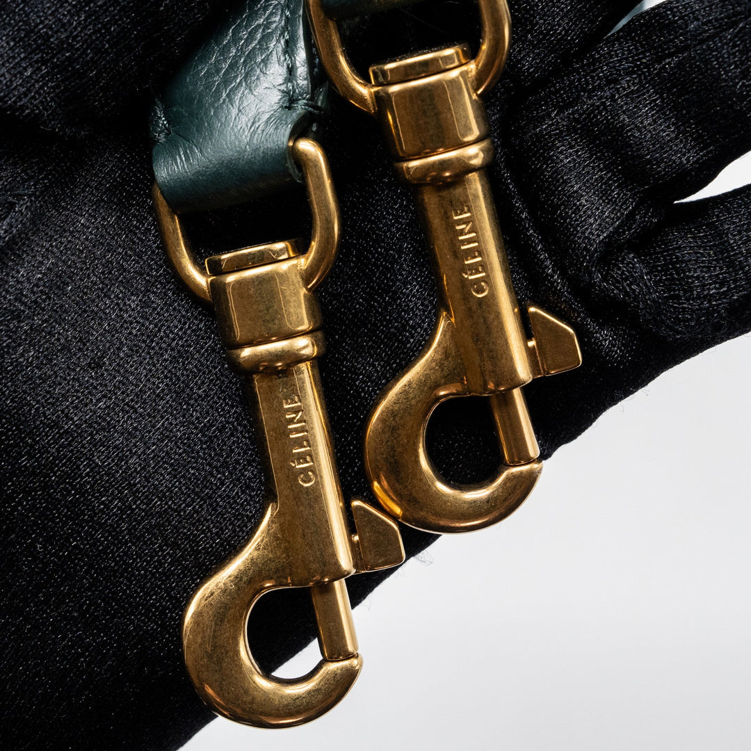 Celine Sangle bucket bag calfskin dark green