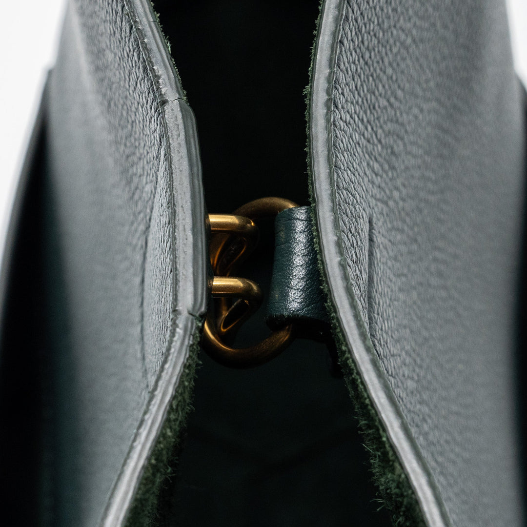 Celine Sangle bucket bag calfskin dark green