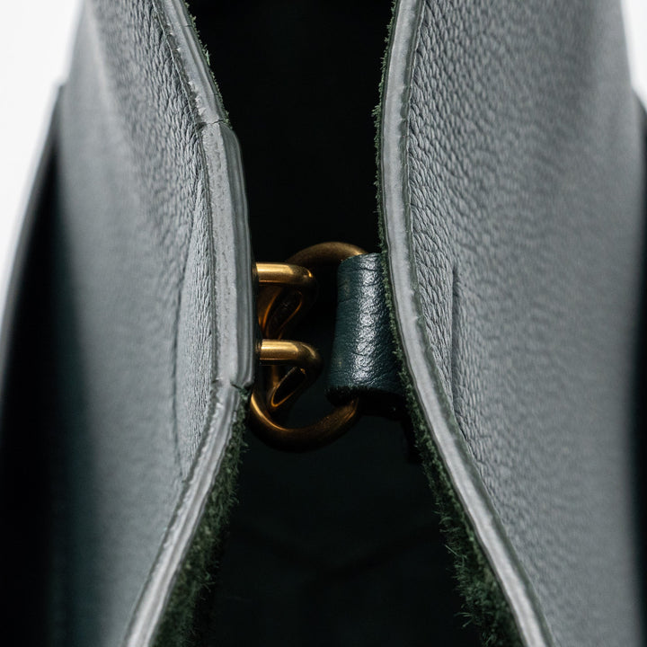Celine Sangle bucket bag calfskin dark green