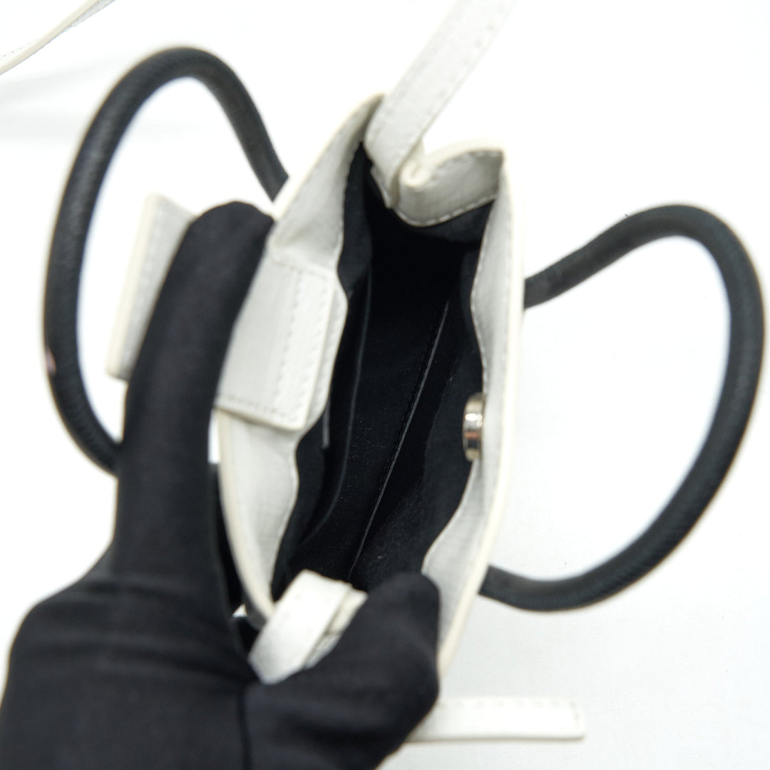 Top Quality Balenciaga Mini Shopping Phone Pouch White SHW