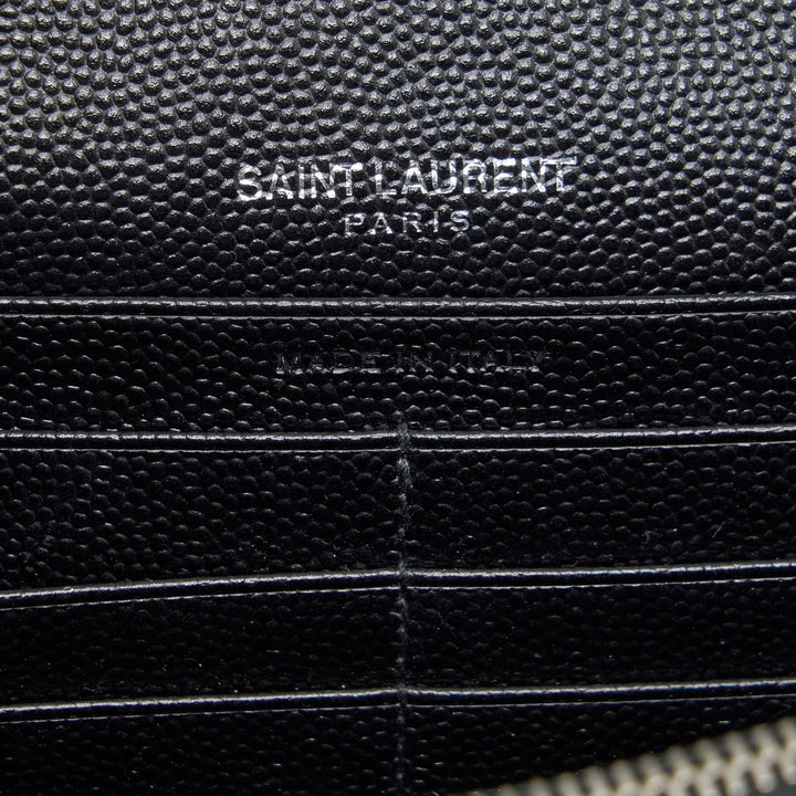 Saint Laurent/YSL Chain Wallet Crossbody Bag Grain Calfskin Black SHW
