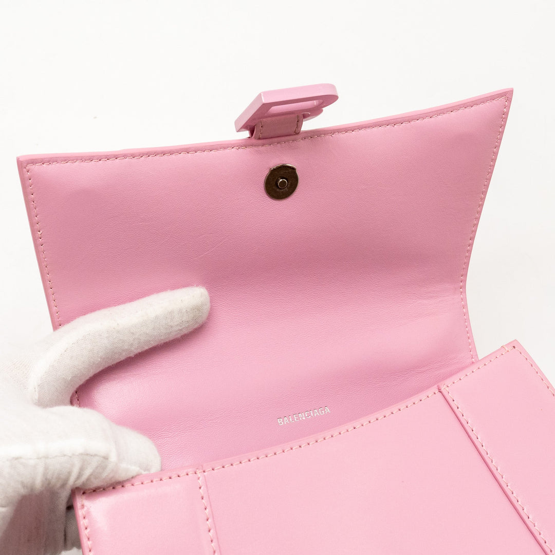 Top Quality Balenciaga Small Hourglass Bag Calfskin Pink SHW