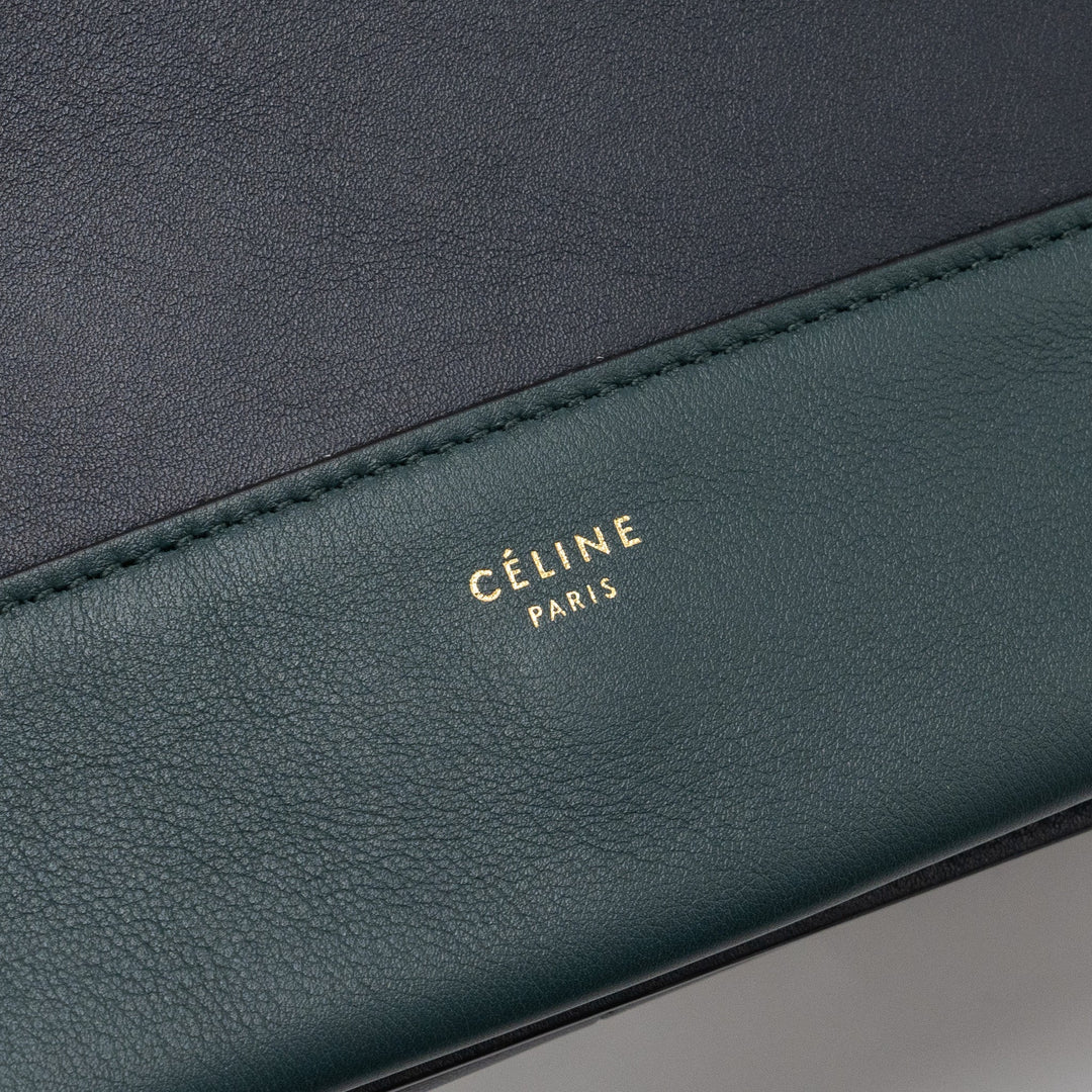 Celine frame bag calfskin dark green/ dark blue