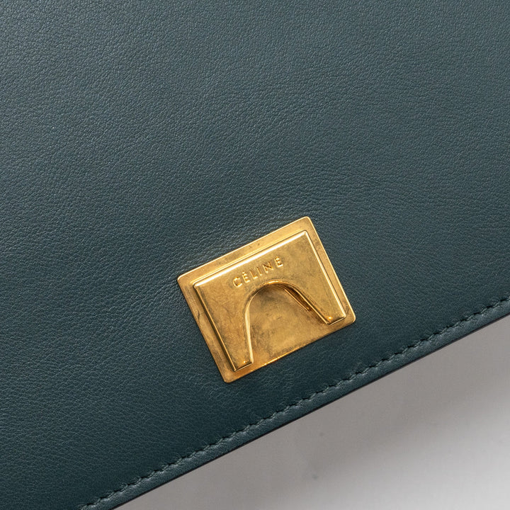 Celine frame bag calfskin dark green/ dark blue