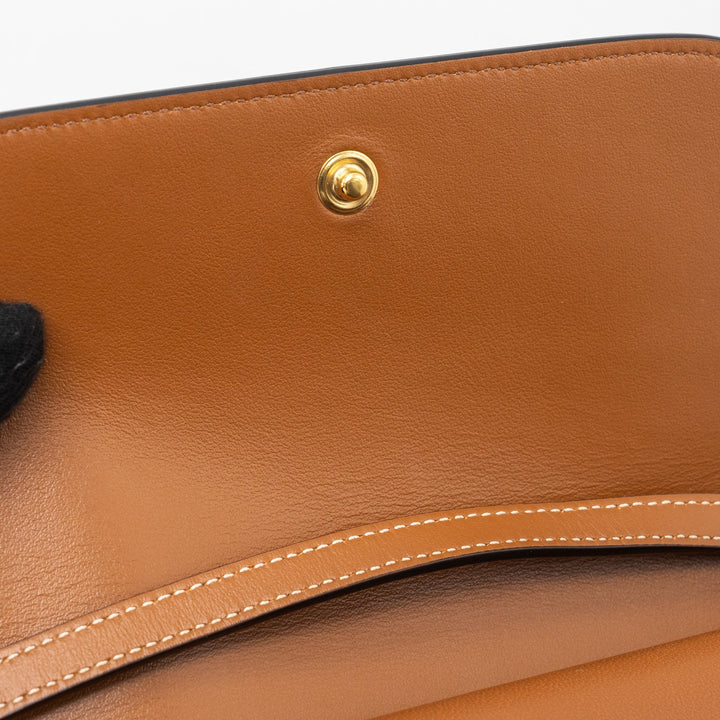 Top Quality Celine wallet on strap triomphe canvas / smooth lambskin tan with