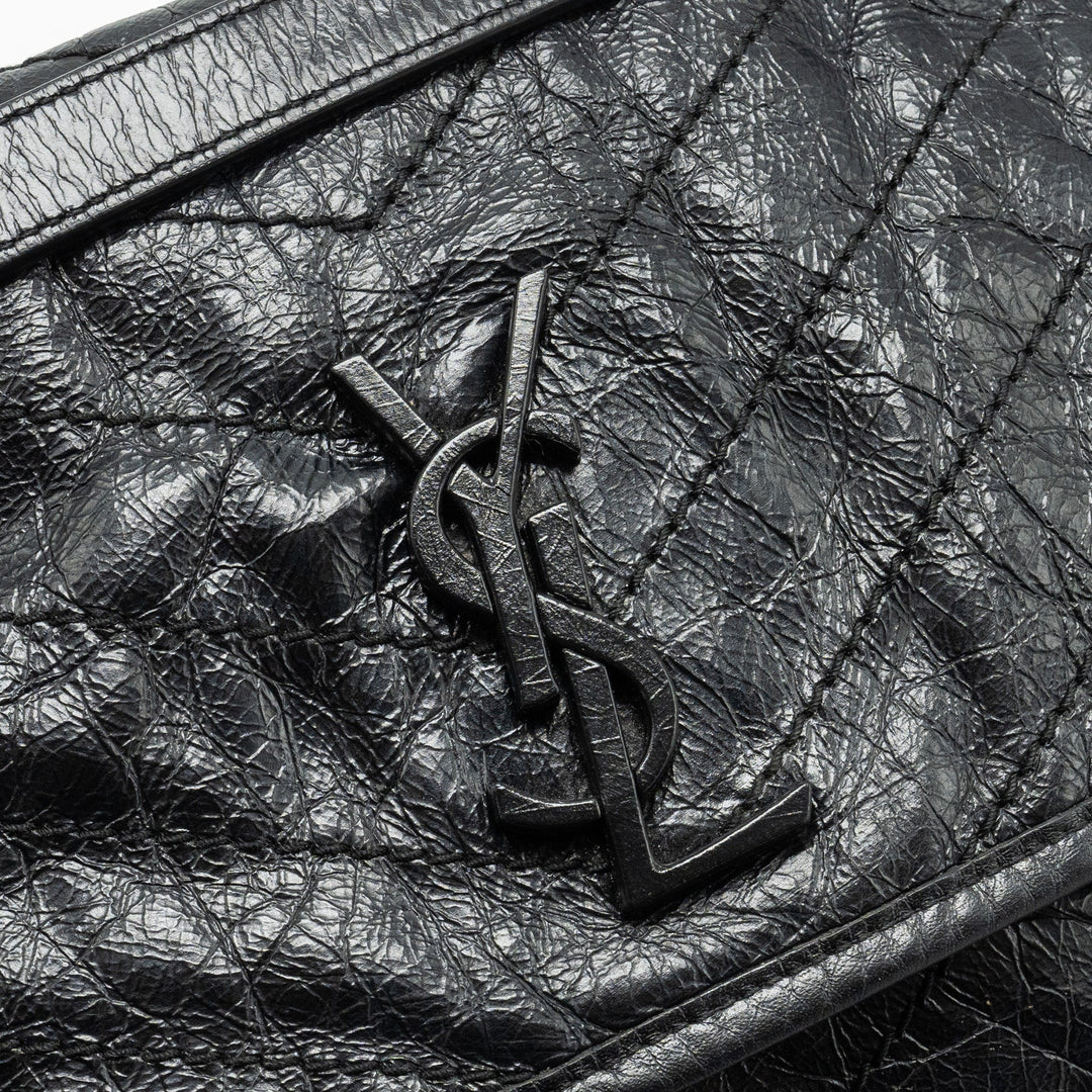 Saint Laurent/YSL Medium Niki Bag Shiny Calfskin Black SHW