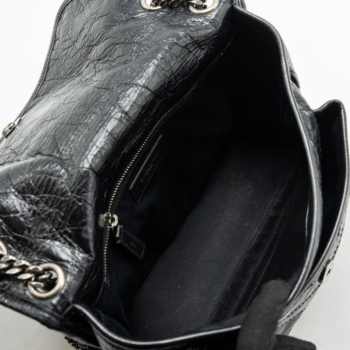 Saint Laurent/YSL Medium Niki Bag Shiny Calfskin Black SHW