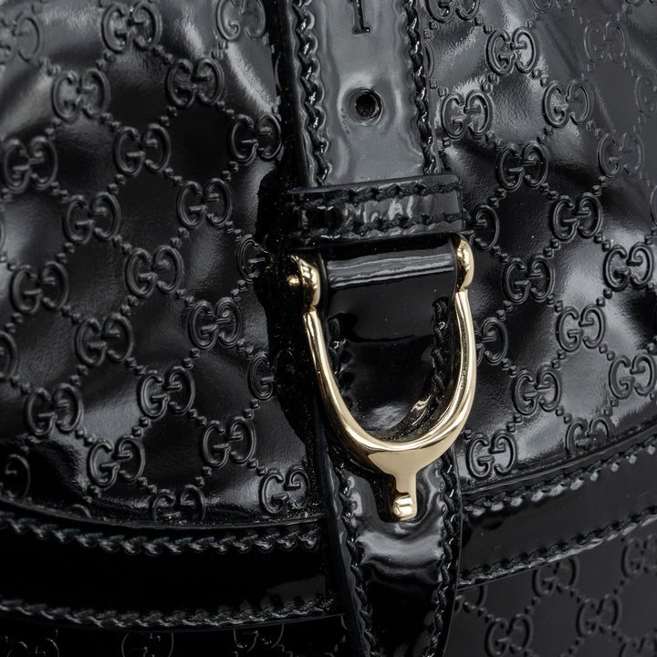 Gucci messenger crossbody bag patent black