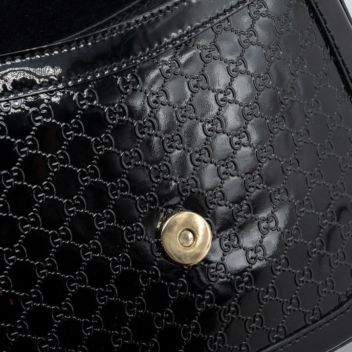 Gucci messenger crossbody bag patent black