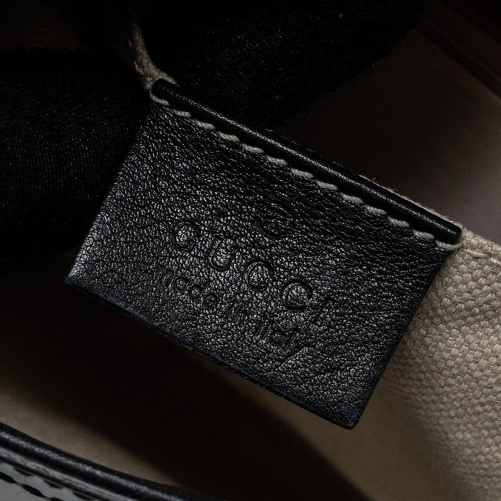 Gucci messenger crossbody bag patent black