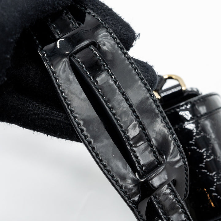 Gucci messenger crossbody bag patent black